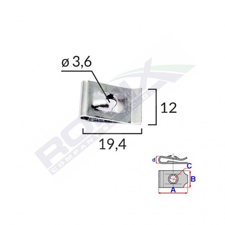 Clips metalic fixare universal set 25 buc - 16035 - ROMIX