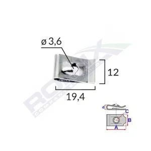 Clips metalic fixare universal set 25 buc, ROMIX