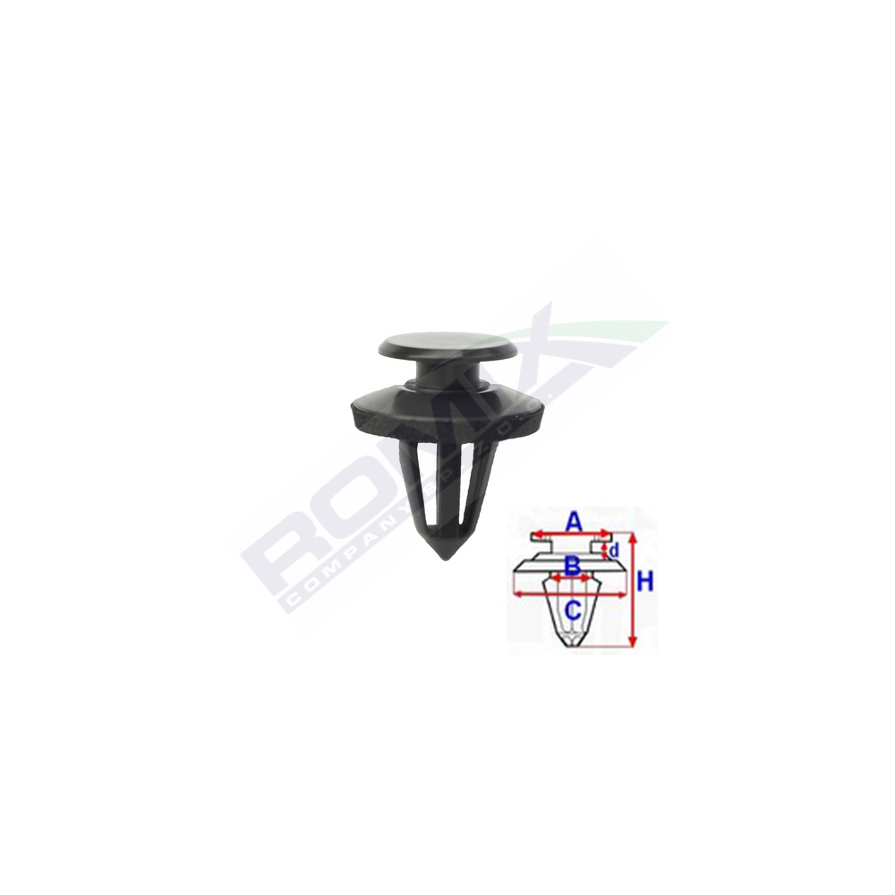 Clips tapiterie pentru alfa, citroen, fiat, peugeot 8x21.4mm negru - set 10 buc - C70303 - ROMIX