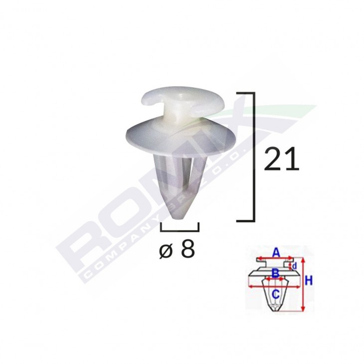 Clips tapiterie pentru audi/bmw/vw - alb set 10 buc - 11453 - ROMIX