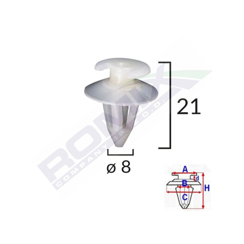 Clips tapiterie pentru audi/bmw/vw - alb set 10 buc - 61549 - ROMIX