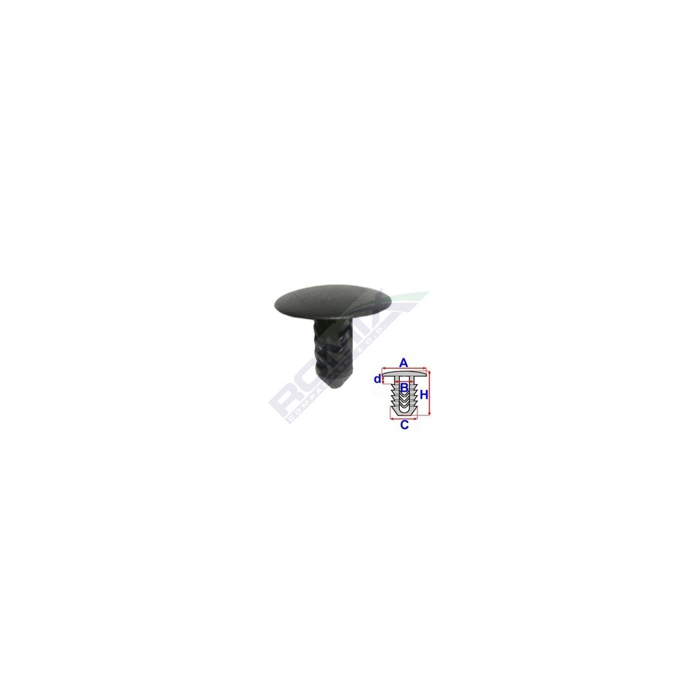 Clips tapiterie pentru fiat/lancia/alfa romeo - negru set 10 buc - 10180 - ROMIX
