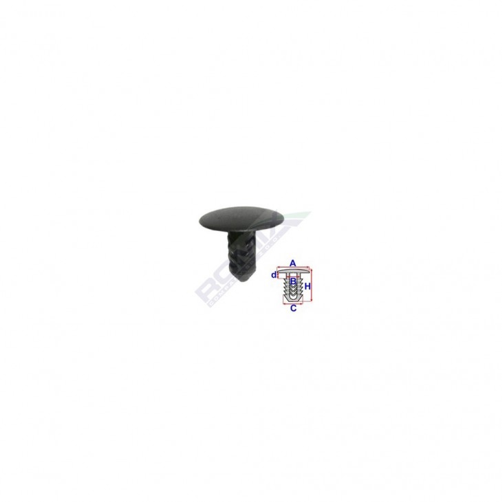 Clips tapiterie pentru fiat/lancia/alfa romeo - negru set 10 buc - 10180 - ROMIX