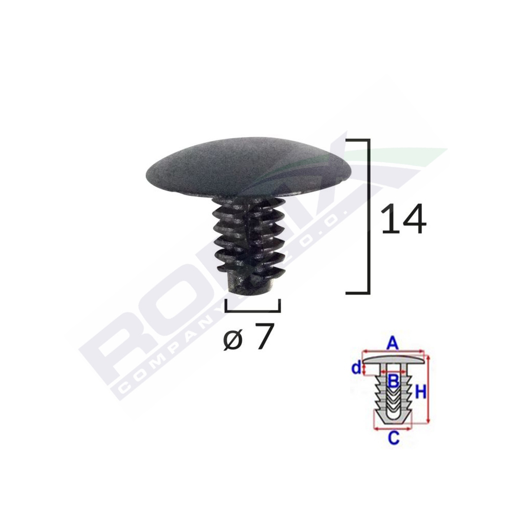 Clips tapiterie pentru fiat/ lancia/alfa romeo set 10 buc - 10131 - ROMIX