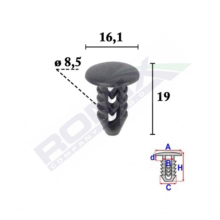 Clips tapiterie pentru fiat set 25 buc - 10069 - ROMIX
