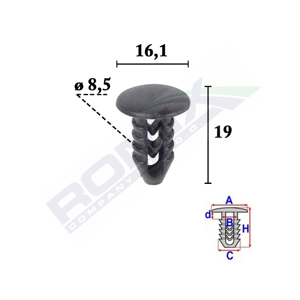 Clips tapiterie pentru fiat set 25 buc - 10069 - ROMIX