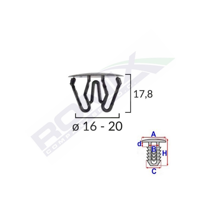 Clips universal negru set 10 buc - 61512 - ROMIX