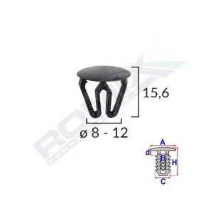 Clips universal negru set 25 buc, ROMIX