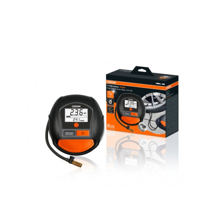 Compresor auto 12v 180 w cu afisaj digital tyreinflate 1000 osram - OTI1000 - ams-OSRAM
