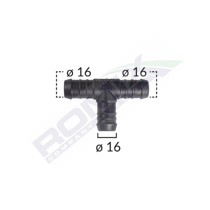 Conector teu furtun conducte diametru 16 mm set 5 buc - 62320 - ROMIX