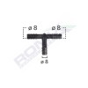 Conector teu furtun conducte universal 8mm - negru set 5 buc - 62628 - ROMIX