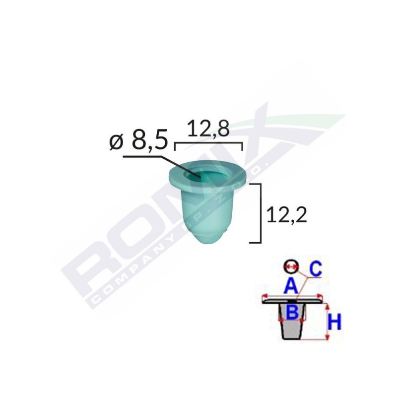 Element fixare pentru audi/bmw/seat/vw 12.8x12.2 - albastru set 10 buc - 61829 - ROMIX