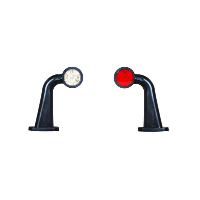 Lampa gabarit led cu brat 499bcp w21.5w, 12v-24v, pozitie alb / rosu dreapta was - 43408 - WAS