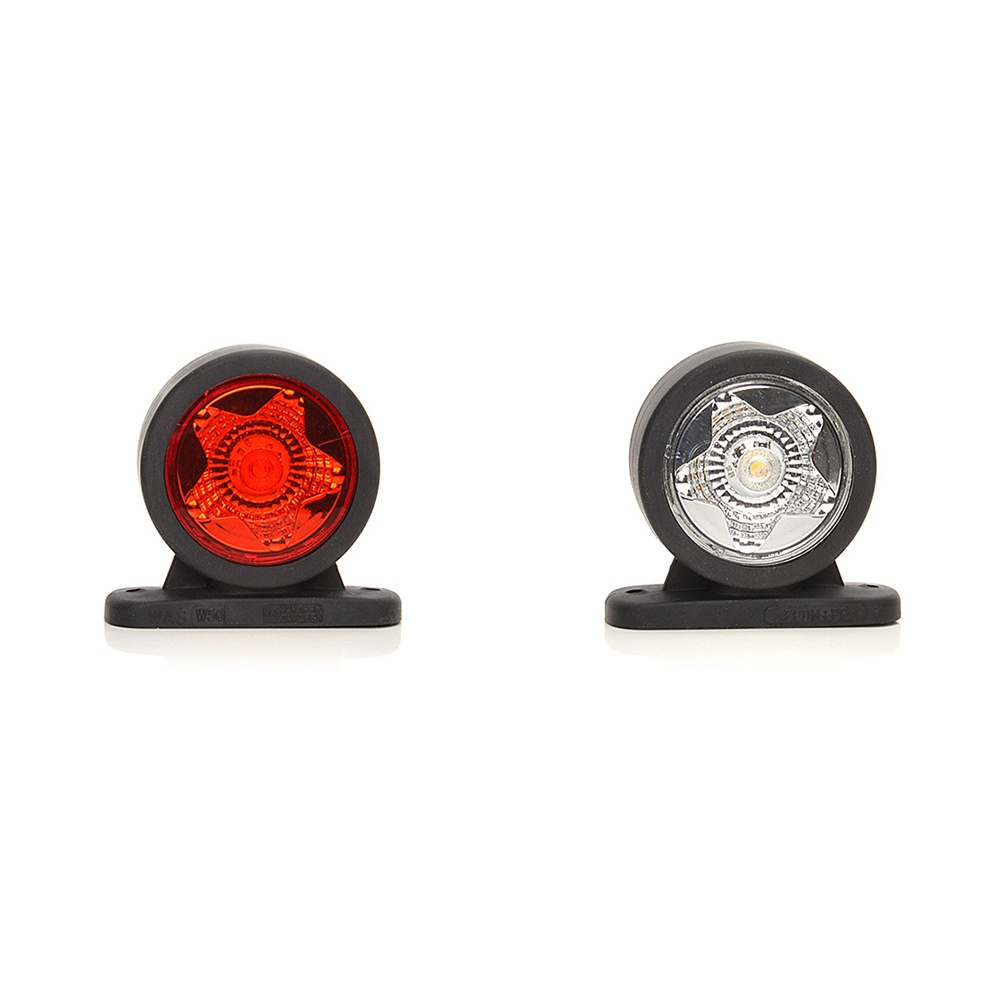 Lampa gabarit led cu brat 883 w56star, 12v-24v, pozitie alb / rosu was - 883 - WAS