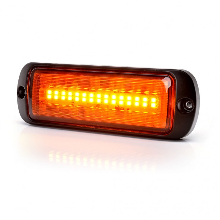 Proiector stroboscopic led portocaliu 1469 w218 cu montare in grila, 2 faze flash, 12v-24v, 21w was - 1469 - WAS