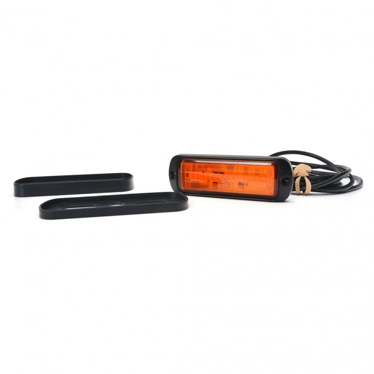 Proiector stroboscopic led portocaliu 1469 w218 cu montare in grila, 2 faze flash, 12v-24v, 21w was - 1469 - WAS