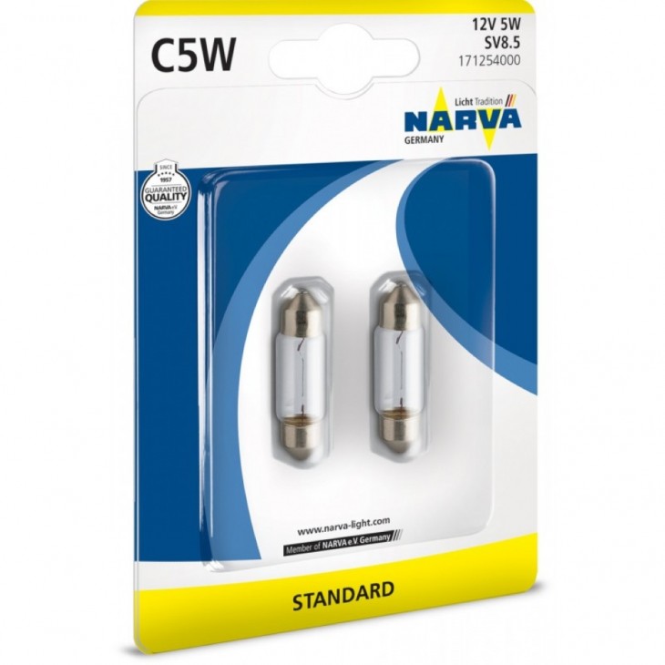 Set 2 becuri c5w 12v blister narva - 17125NVAB2 - NARVA