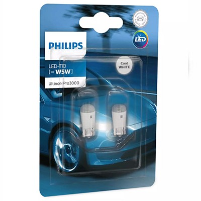Set 2 becuri led exterior 12v t10 w21x9.5d ultinon pro3000 si philips - 11961U30CWB2 - PHILIPS