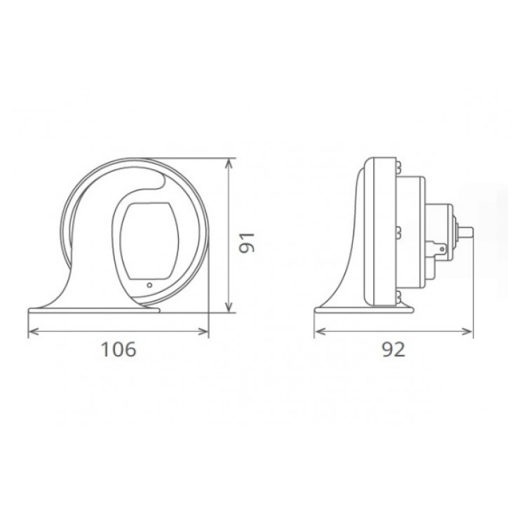 Set claxoane electromagnetice cu releu 12v 6a+6a ton inalt si jos - 60BT12.100.02K - SEGER