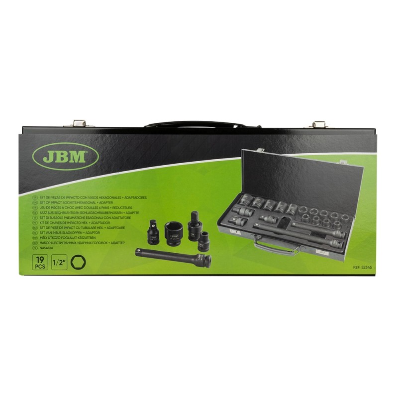 Set de 14 tubulare de impact scurte 1/2` jbm - 106494 - JBM