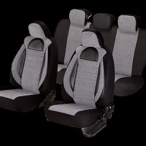 Set huse scaun racing gri - negru