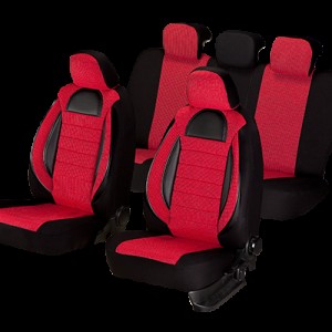 Set huse scaun racing rosu