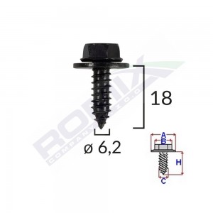 Surub fixare elemente exterior pentru toyota 6.2x18mm set 10 buc