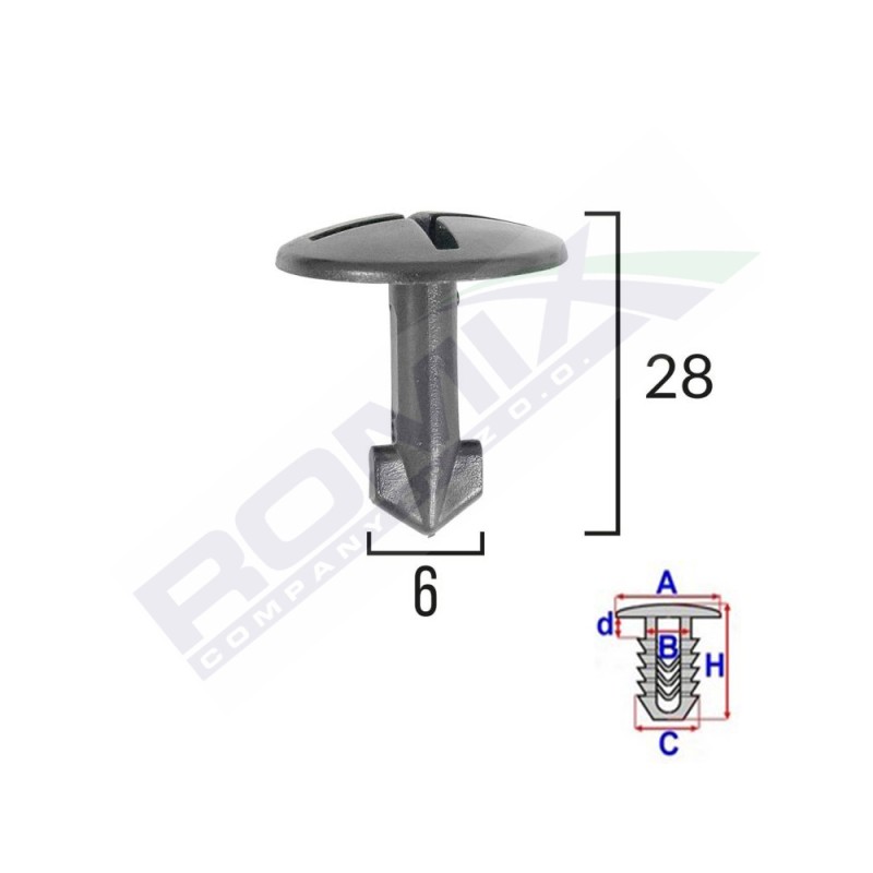 Surub fixare elemente roata pentru audi/seat 8x28mm - negru set 5 buc - 62187 - ROMIX