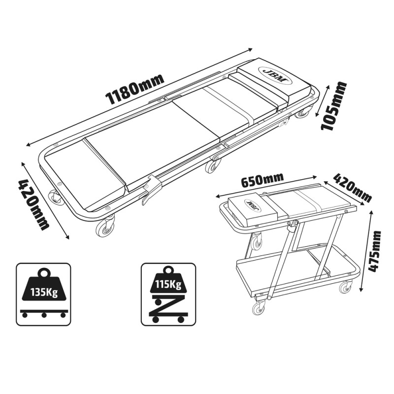 Targa service auto 2 in 1 jbm - 106560 - JBM