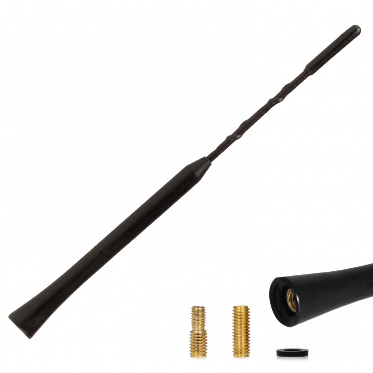 Antena auto exterior neagra 23cm cu 2 adaptoare (5-6mm) - 537200 - ALCA