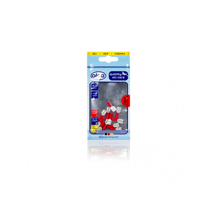 Papuc electric auto izolat rosu tip tata 6.3mm - set 10 - 630770 - ALCA