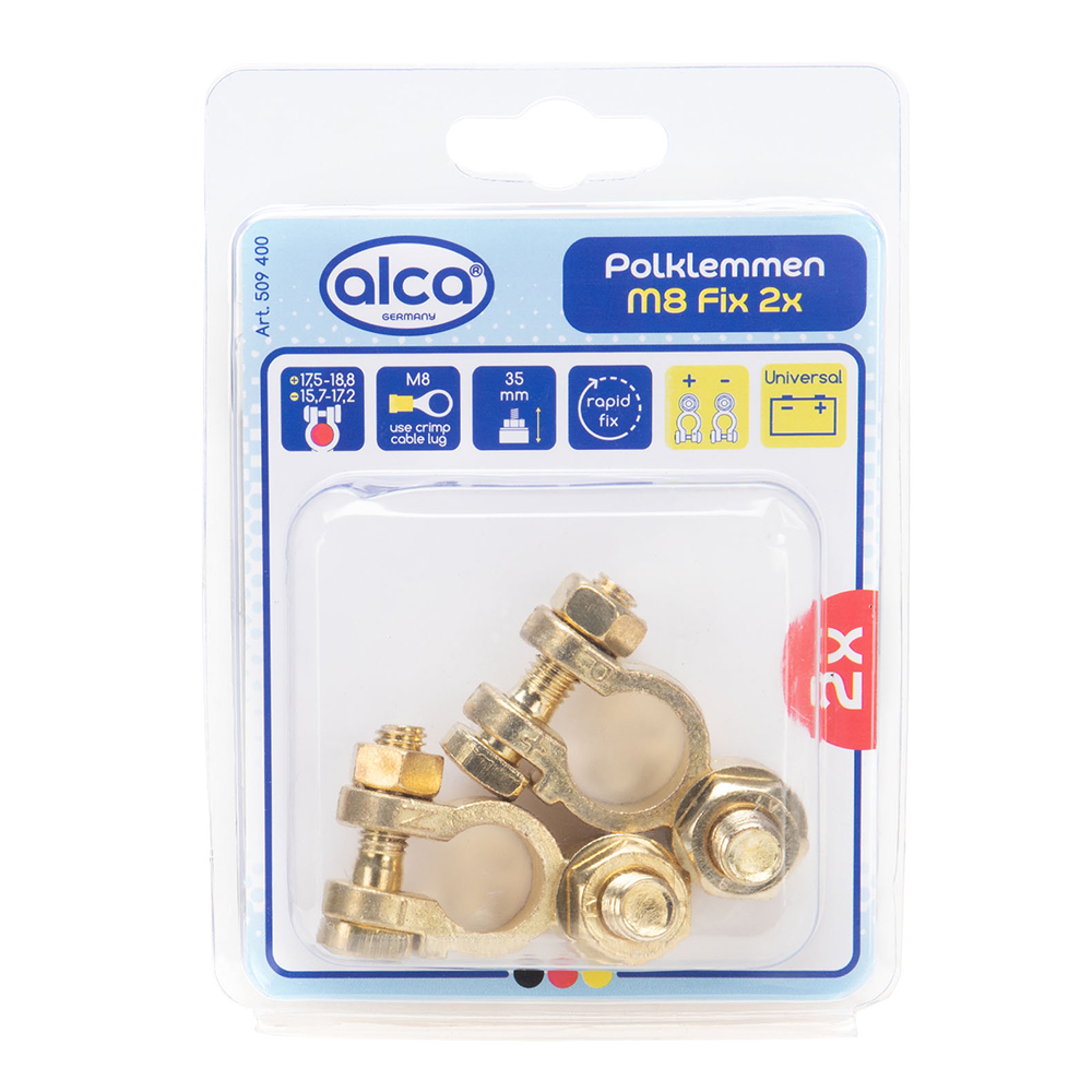 Set 2 borne baterie auto (+/-) - 509400 - ALCA