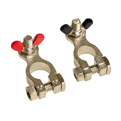 Set 2 borne baterie rosu si negru - 05229 - ALCA