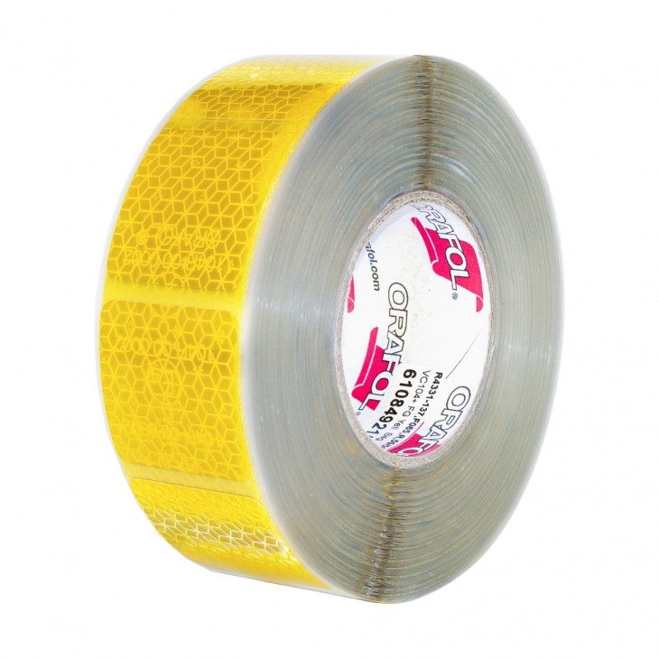 Banda reflectorizanta segmentata reflexite orafol galben 50mmx50m ece 104 - 104246 - MEGA DRIVE