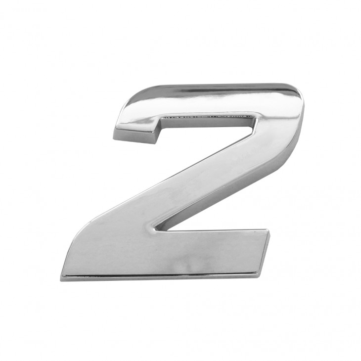 Ornament auto 3d. cifra 2. 26 mm. cromat - 64446 - MEGA DRIVE