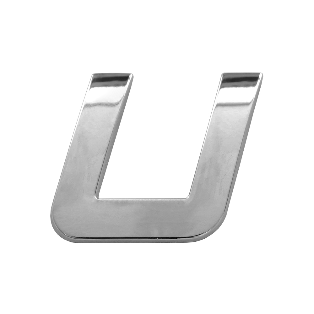 Ornament auto 3d. litera u. 26 mm. cromat - 64428 - MEGA DRIVE