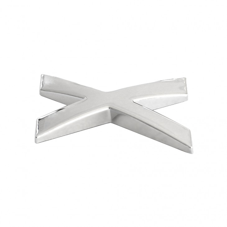 Ornament auto 3d. litera x. 26 mm. cromat - 64437 - MEGA DRIVE