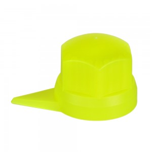 Set 10 bucati capac plastic pentru prezon roata cu indicator 32 mm neon galben 41 mm