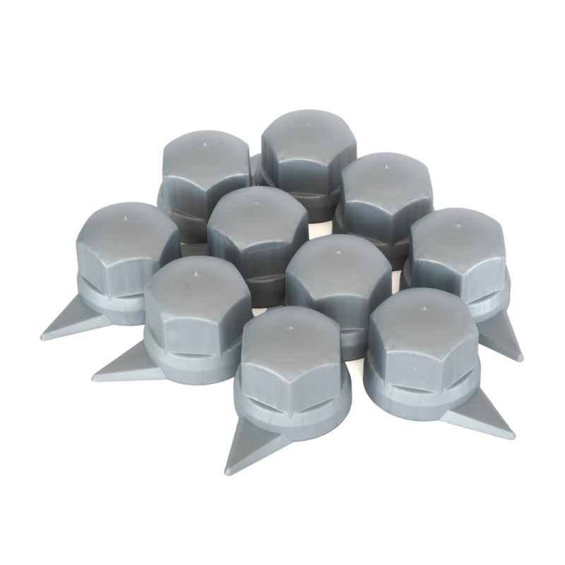 Set 10 bucati capac plastic pentru prezon roata cu indicator 33 mm gri 41 mm