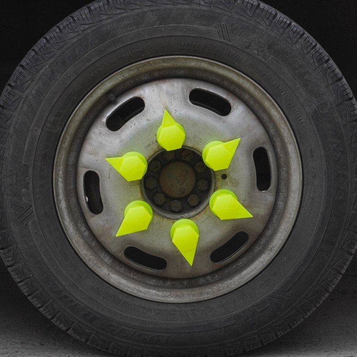 Set 10 bucati capac plastic pentru prezon roata cu indicator 33 mm neon - NW33/Z/Y/NEON WSG - MEGA DRIVE