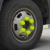 Set 10 bucati capac plastic pentru prezon roata cu indicator 33 mm neon galben 41 mm, MEGA DRIVE