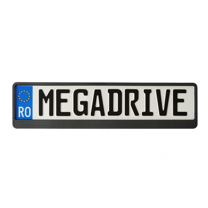 Suport numar inmatriculare mega drive carbon 1 buc - R17HPKF - MEGA DRIVE