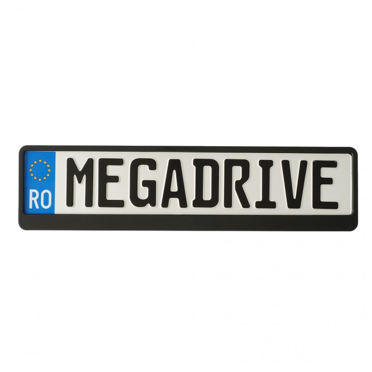 Suport numar inmatriculare mega drive negru 1 buc - R15A - MEGA DRIVE