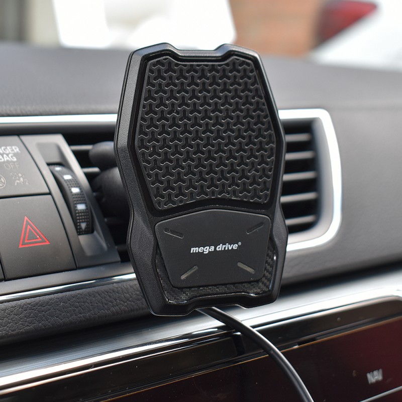 Suport telefon auto cu incarcare wireless si fixare in grila de ventilatie - 02810 - MEGA DRIVE