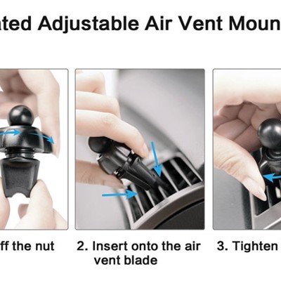 Suport telefon magnetic auto cu fixare in grila de ventilatie si rotatie 360