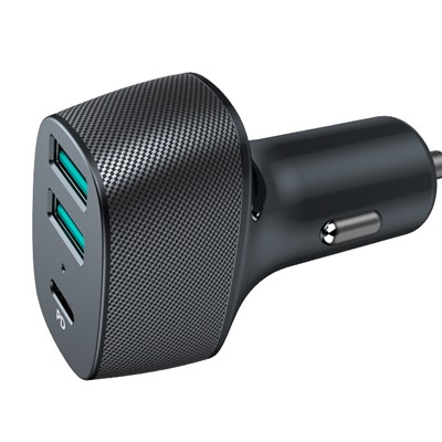 Incarcator auto cu 2xusb qc3.0 si 1xusb type-c 42w