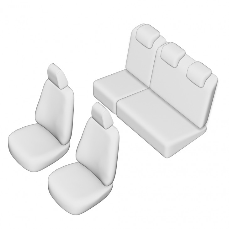 Set huse scaun umbrella pentru dacia logan mcv 5 locuri 2004-2012 (bancheta fractionata) cu tetiere spate in forma de l - 45906 - UMBRELLA
