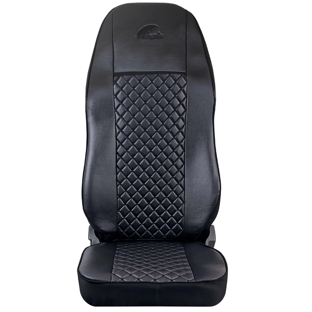 Set huse scaun truck umbrella pentru volvo fh euro 6 piele ecologica neagra - 45103 - UMBRELLA