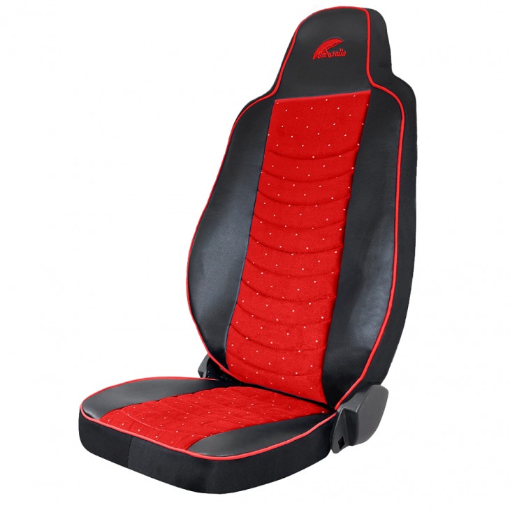 Set huse scaun truck umbrella pentru man tgx euro 6 piele ecologica neagra + velvet rosu (2021-) - 45174 - UMBRELLA