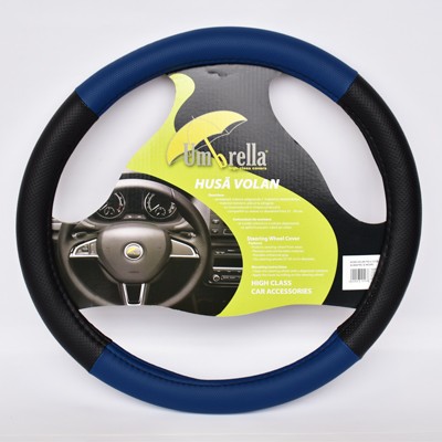 Husa volan albastru si negru 37-39 cm